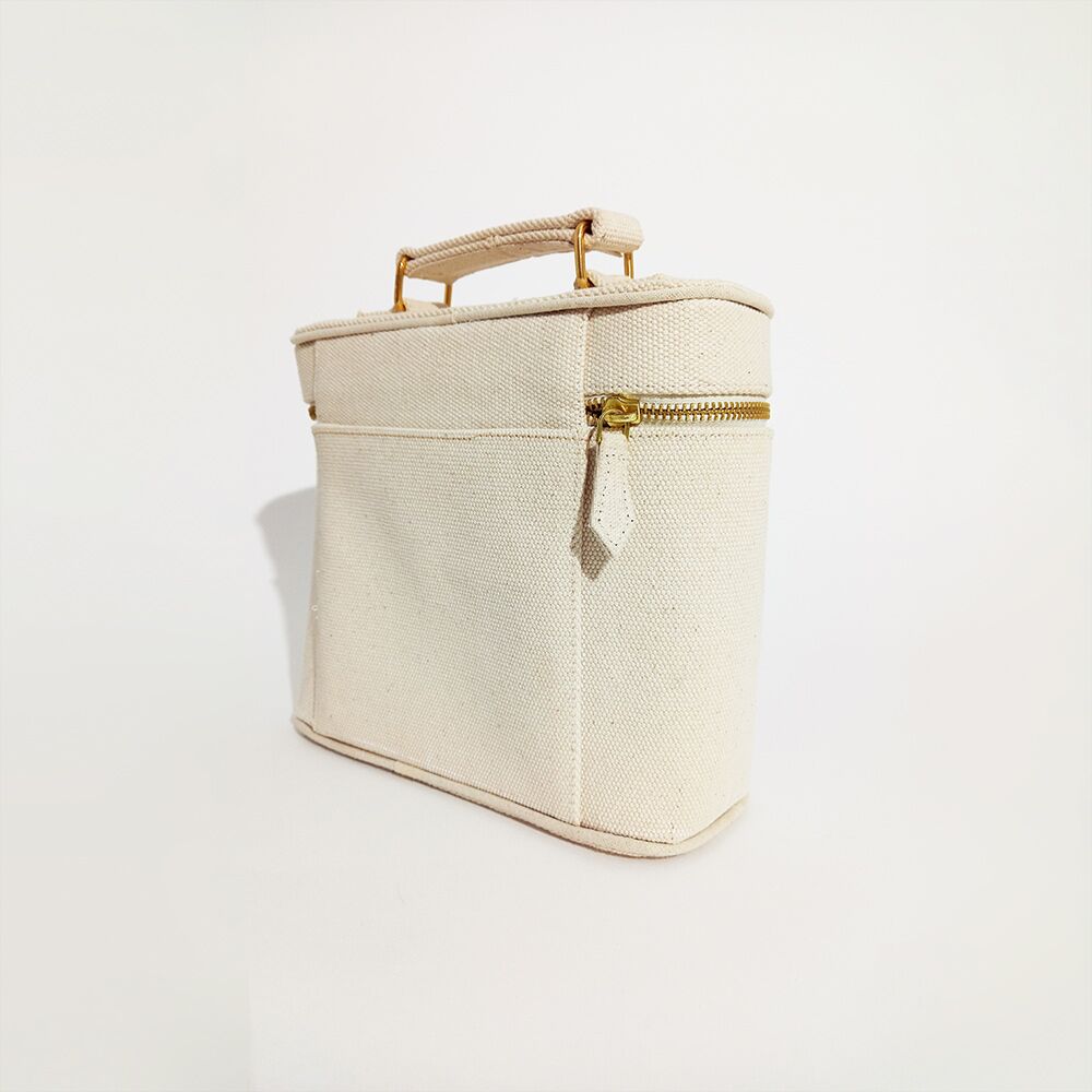 astuccio per vanità in tela naturale spessa con cerniera astuccio per vanità in tela naturale spessa con cerniera