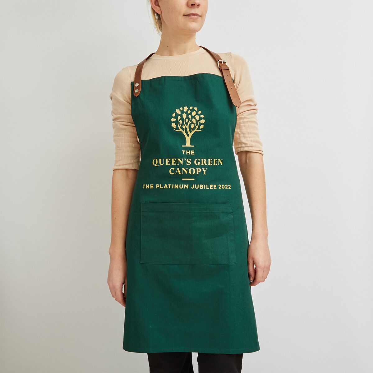 queens-green-canopy-apron-with-leather-strap queens green canopy apron with leather strap direct from Ethical bags supplier of UK