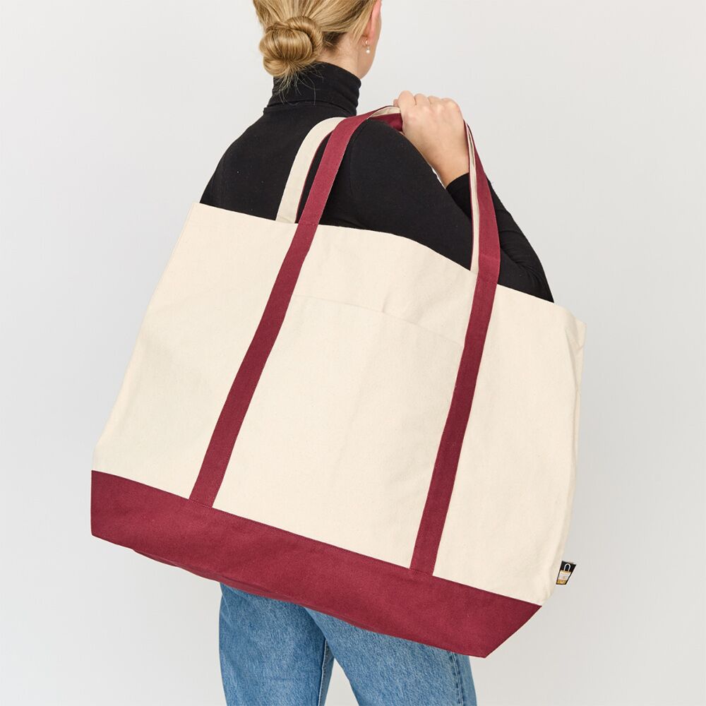 Durable-Canvas-Tote-Bag-With-Colored-Handles Durable Canvas Tote Bag With Colored Handles