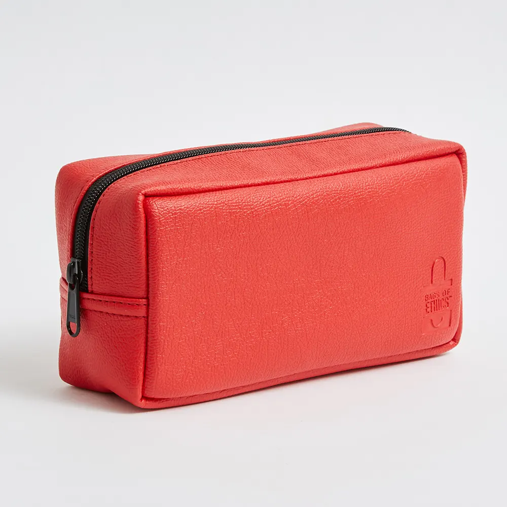 red-vegan-leather-rectangular-pouch-bag red vegan leather rectangular pouch bag